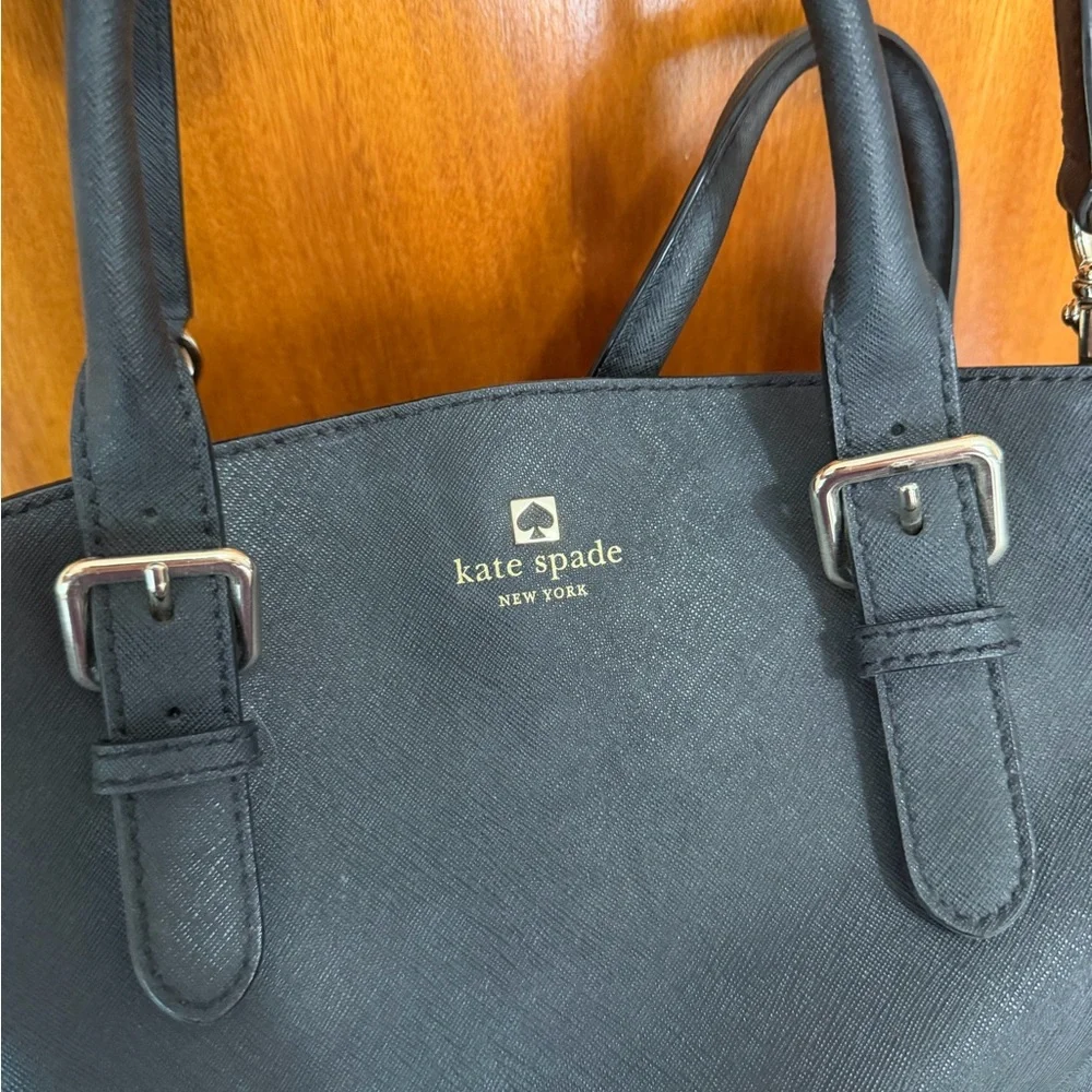 Kate Spade Black Leather Satchel Tote